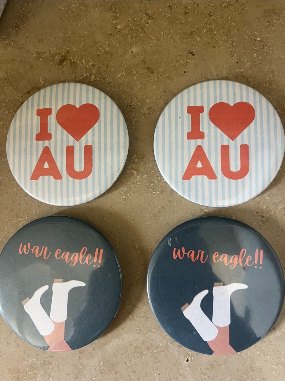 NWOT - FOUR AUBURN UNIVERSITY PINS - GAME DAY READY!